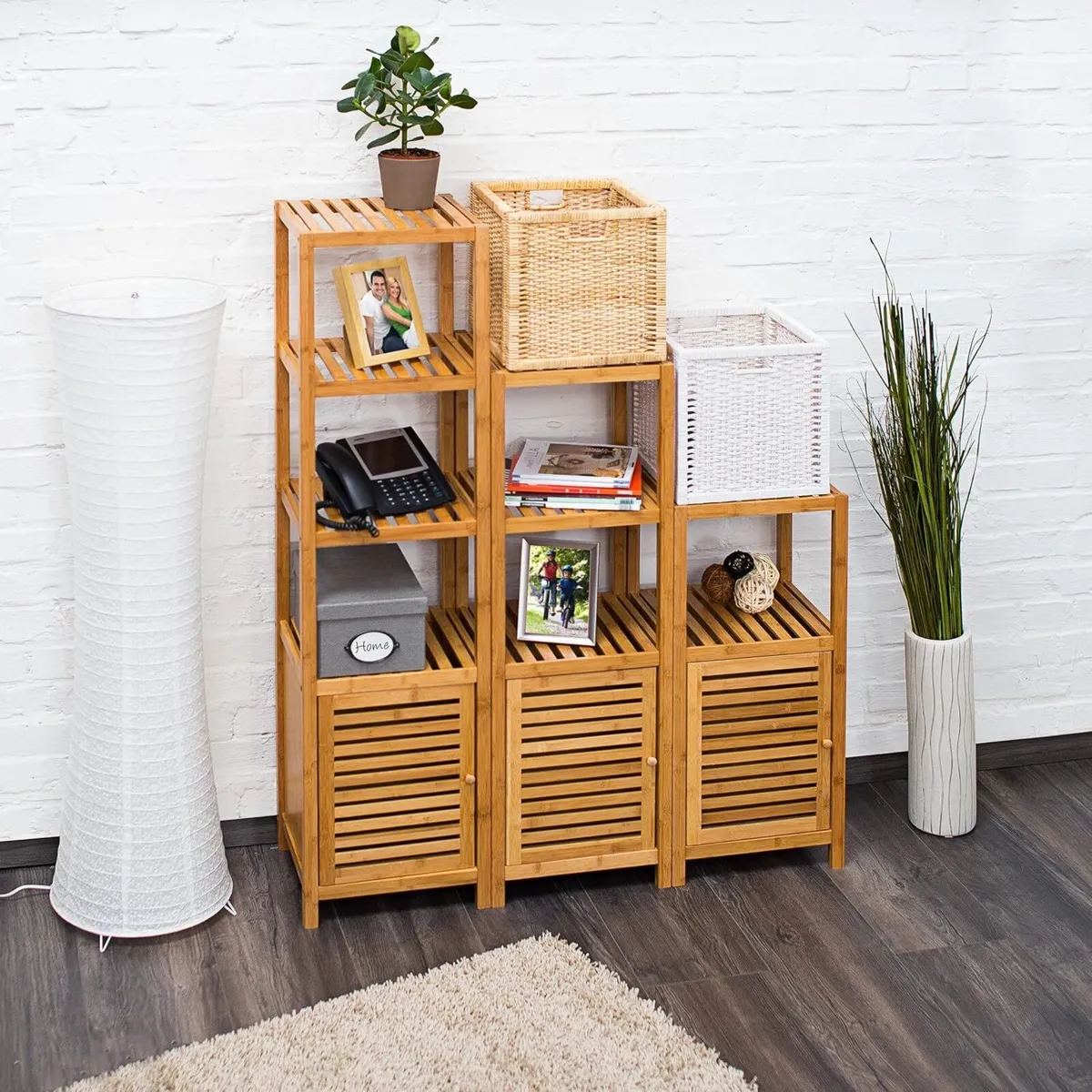 Bamboo Bathroom Shelf with 5 Shelves - Image 2