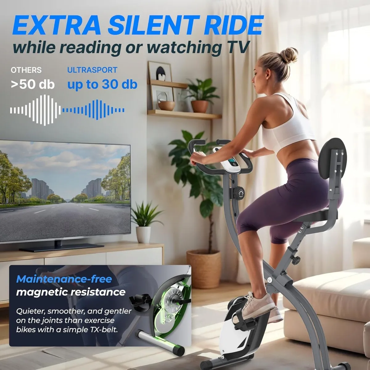 Folding Exercise Bike 286 Lbs Capacity Extra - Image 4