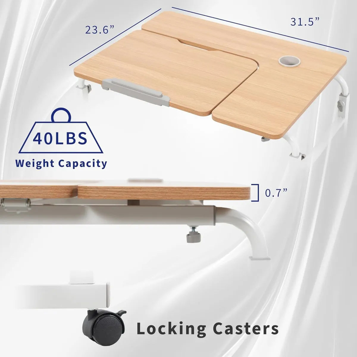 Mobile Over Bed Recliner Table - Image 3