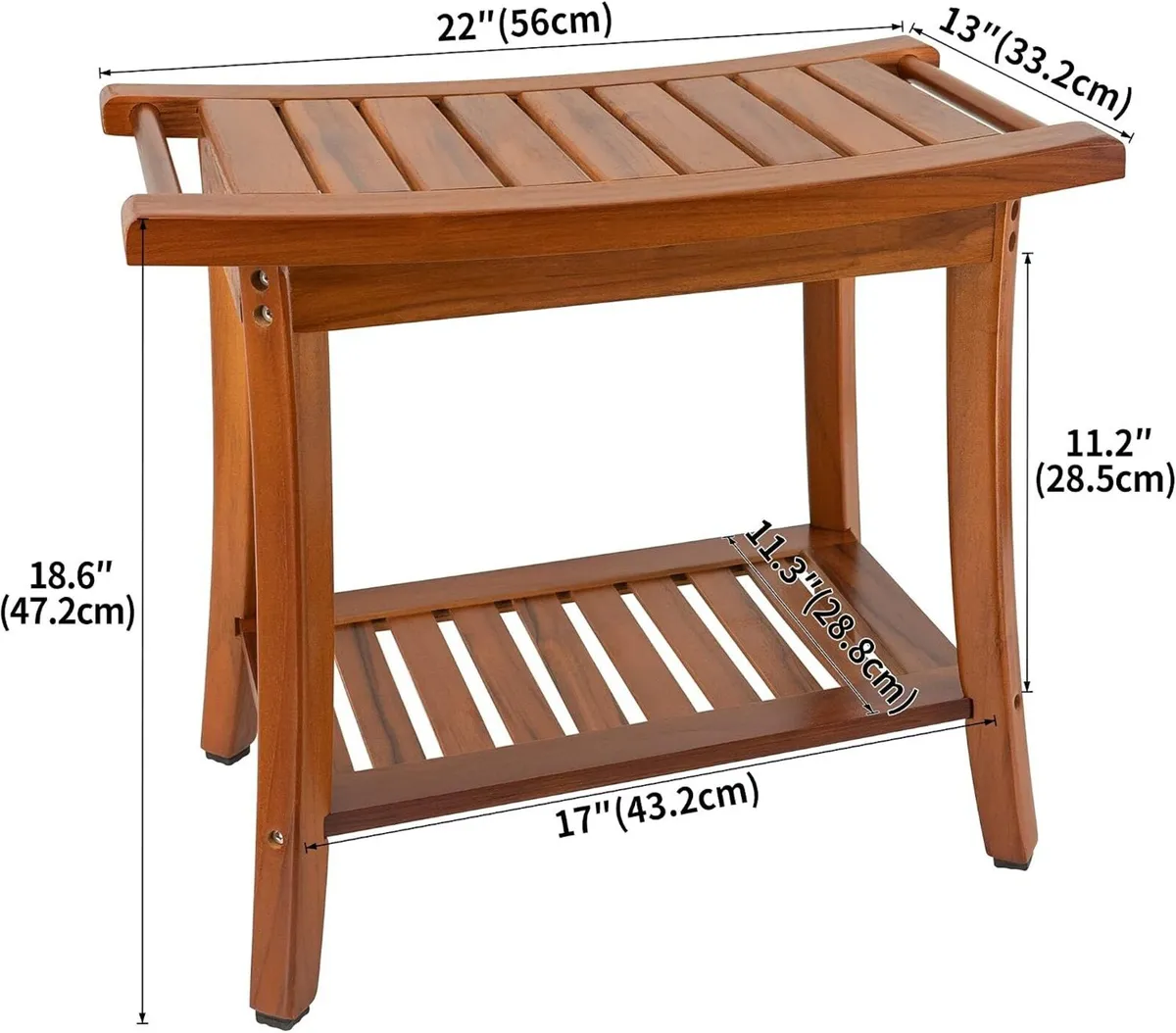 Teak Shower Bench Seat and Bath Mat Large - Image 3