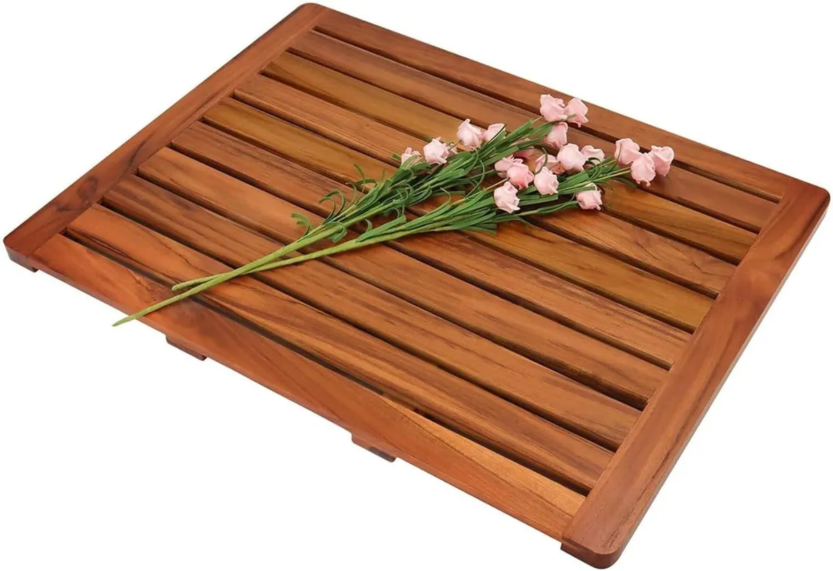 Teak Shower Bench Seat and Bath Mat Large - Image 4