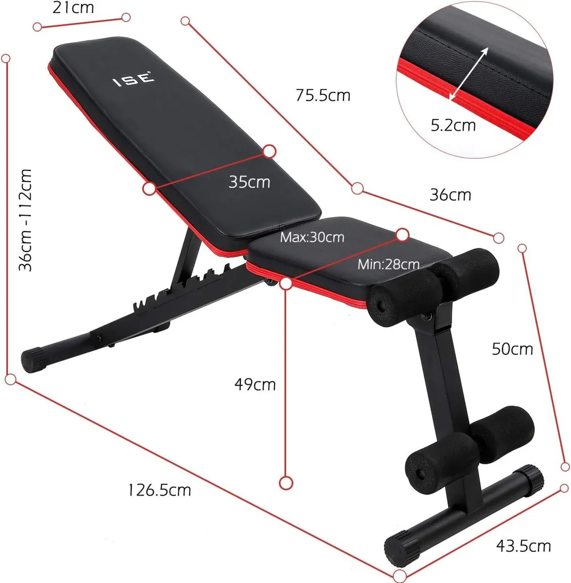 Adjustable Weight Bench Foldable Home Exercise Gym - Image 2