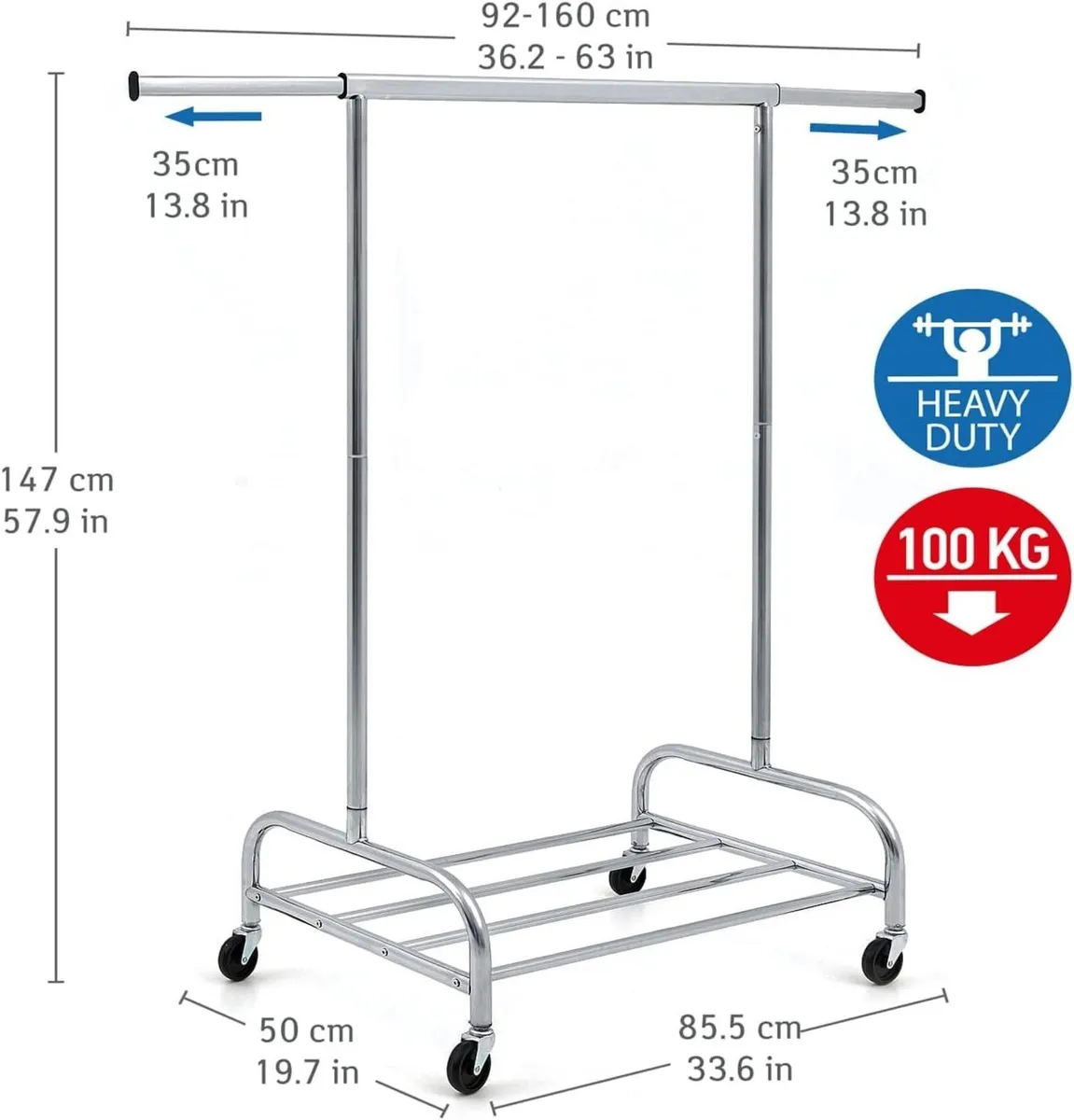 Extendable Heavy-Duty Clothes Rail Coat - Image 3