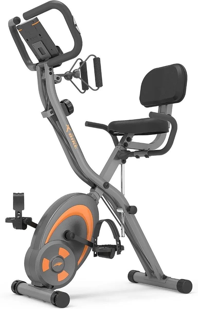 Folding Stationary Bike Recumbent Exercise W Arm - Image 1
