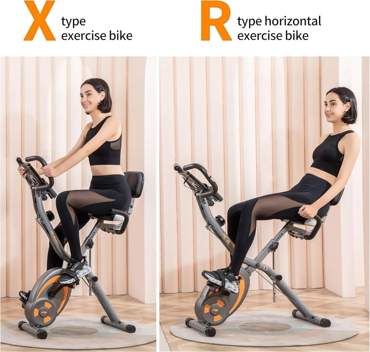 Folding Stationary Bike Recumbent Exercise W Arm - Image 4