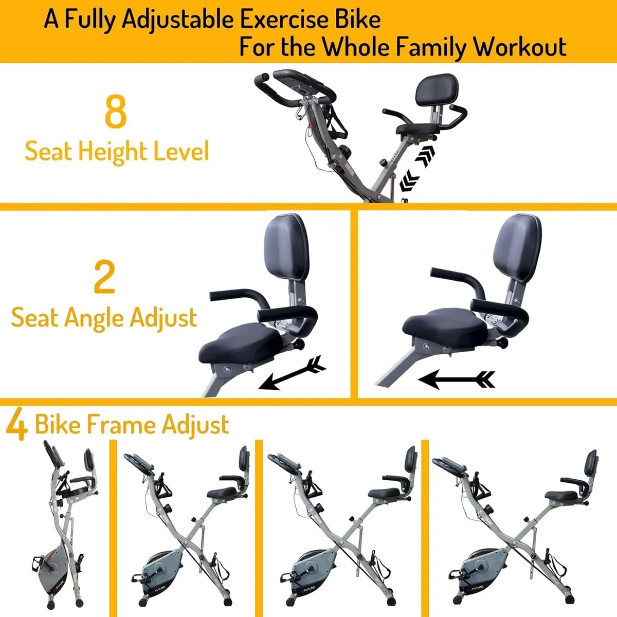 4- Exercise Bikes for Home Use Folding - Image 3