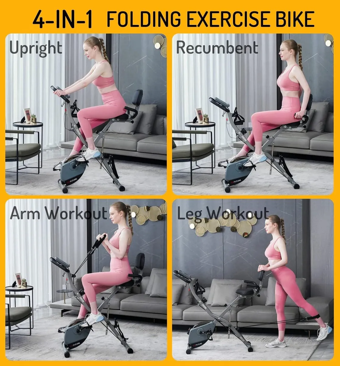 4- Exercise Bikes for Home Use Folding - Image 2