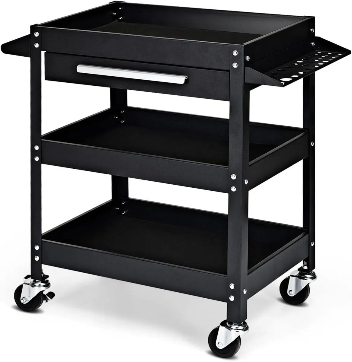 3-Tier Rolling Tool Cart Heavy-Duty Steel Service - Image 1