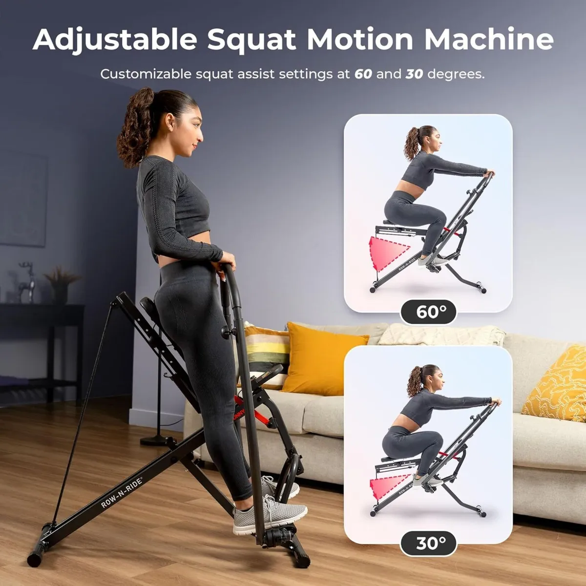 Row-N-Ride Squat Assist Trainer for Home Exercise - Image 4