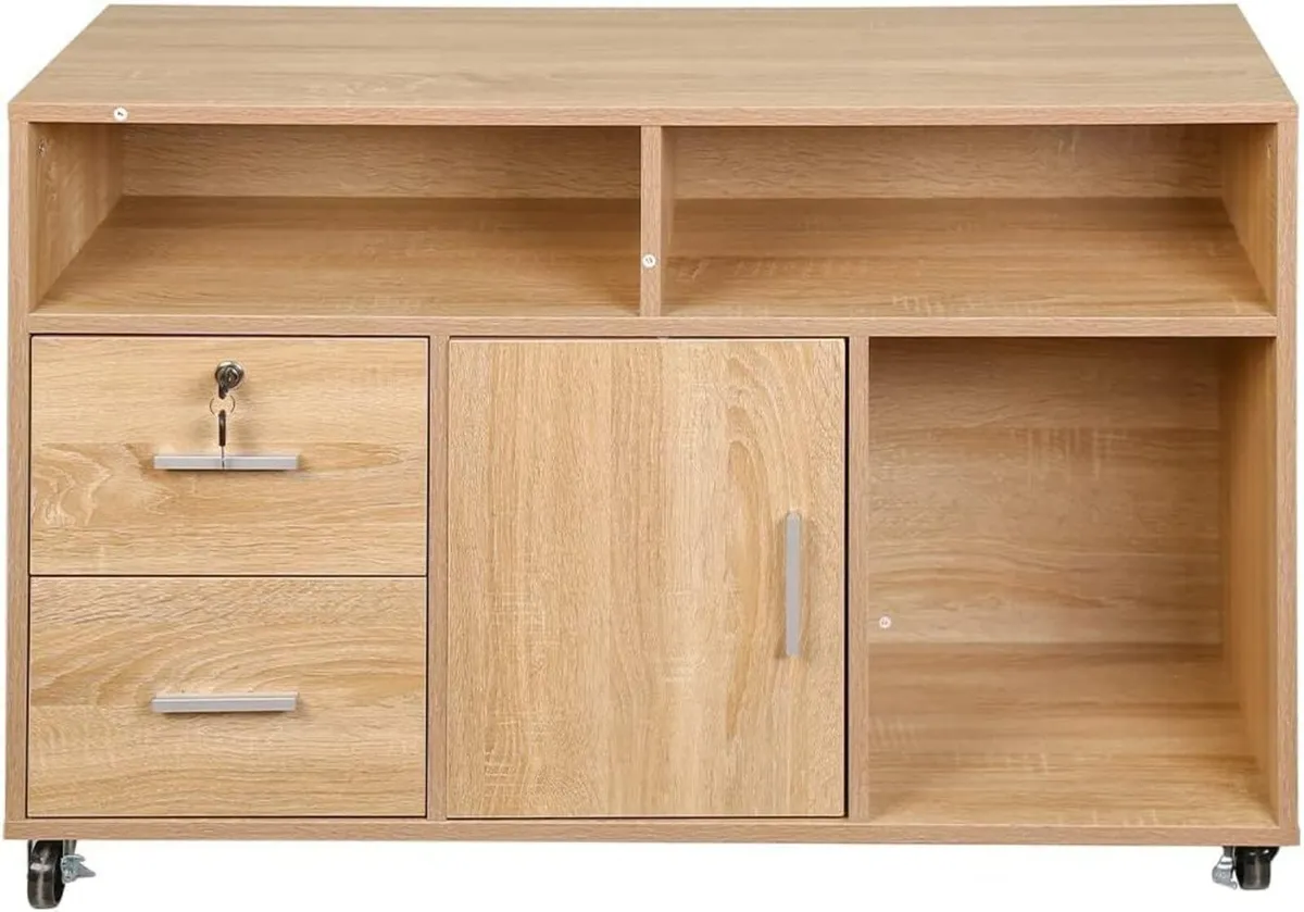 Multipurpose Printer Cabinet Wood with 3 Shelves 2 - Image 3
