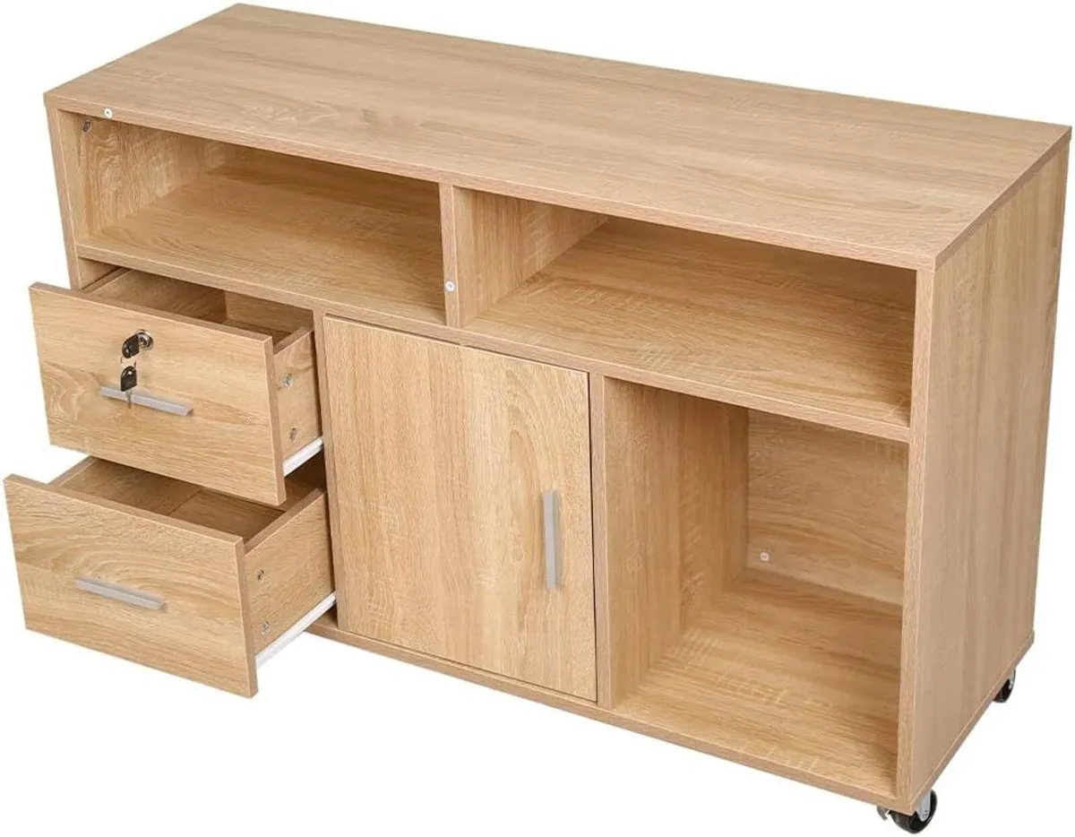 Multipurpose Printer Cabinet Wood with 3 Shelves 2 - Image 1