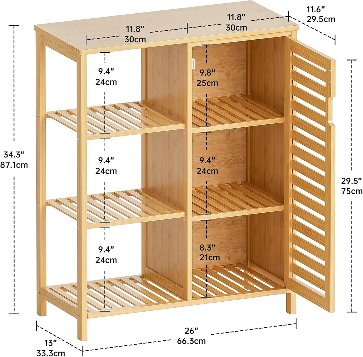 Bathroom Floor Cabinet Bamboo Storage Free - Image 3