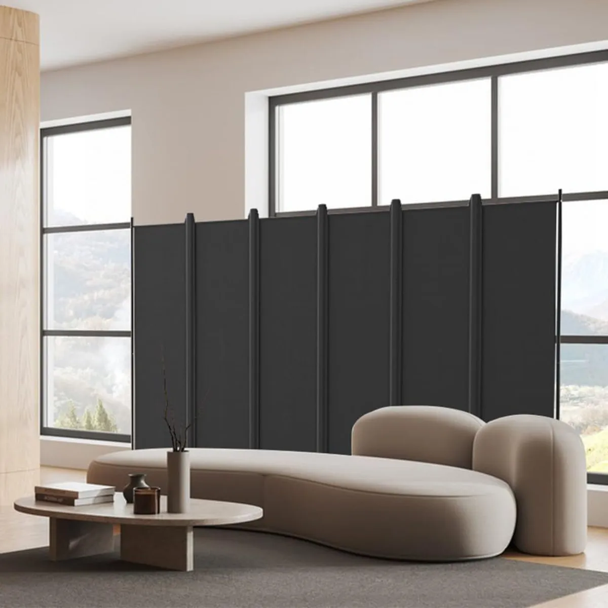 6 Panel Room Divider Folding Privacy Screen - Image 2