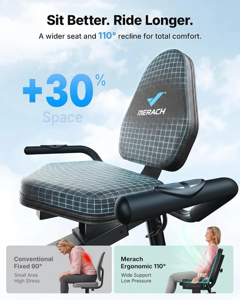 Low-Impact Recumbent Exercise Bike with 8-Level - Image 2