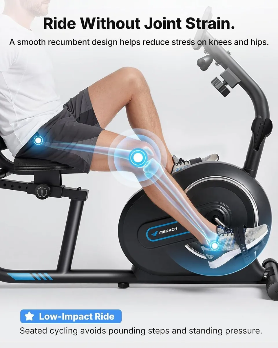 Low-Impact Recumbent Exercise Bike with 8-Level - Image 3