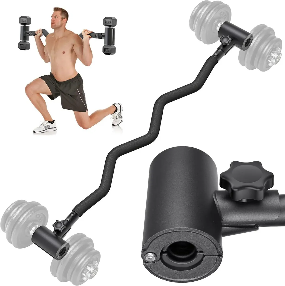 Adjustable Dumbbell to Barbell Converter Ez - Image 1