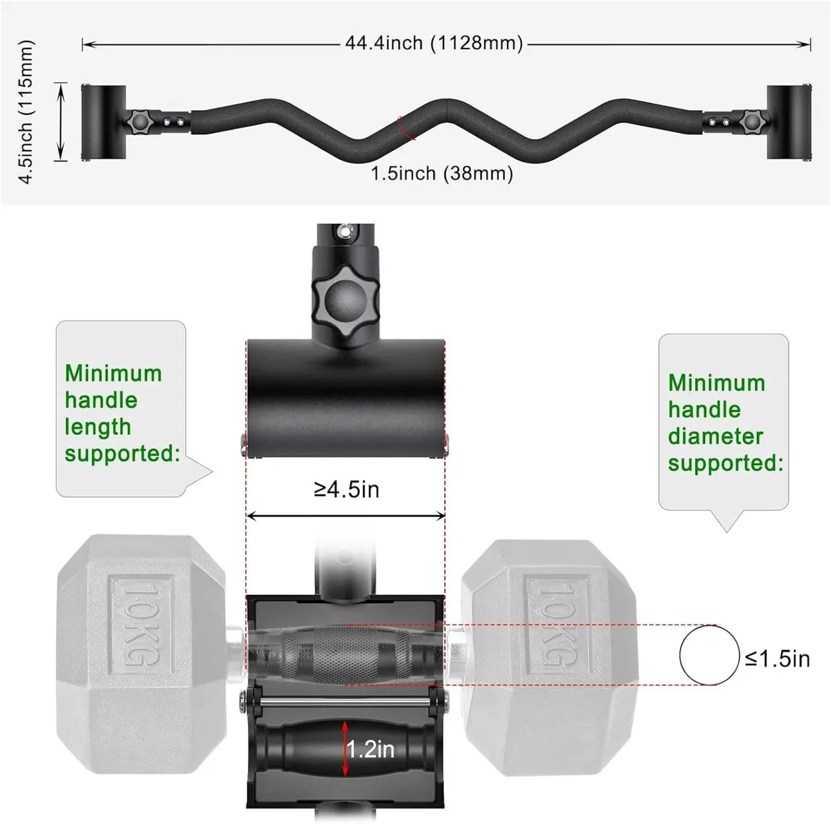 Adjustable Dumbbell to Barbell Converter Ez - Image 4