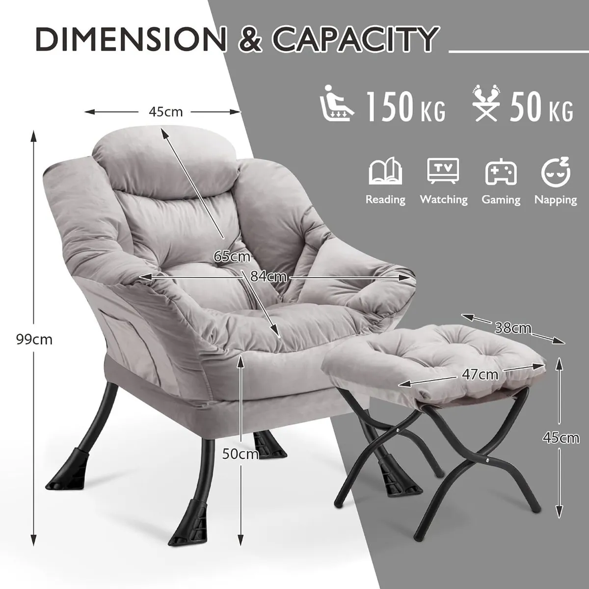 Armchair Living Room Comfy Reading Chair - Image 3
