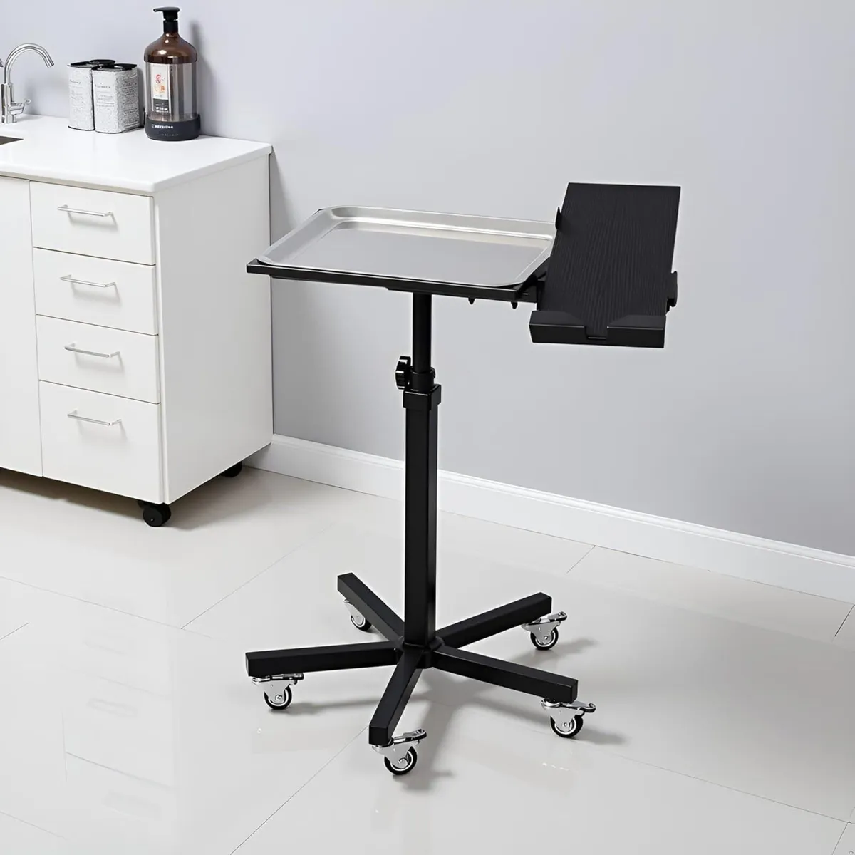 Mobile Tattoo Tray Cart with Wheels Height - Image 2