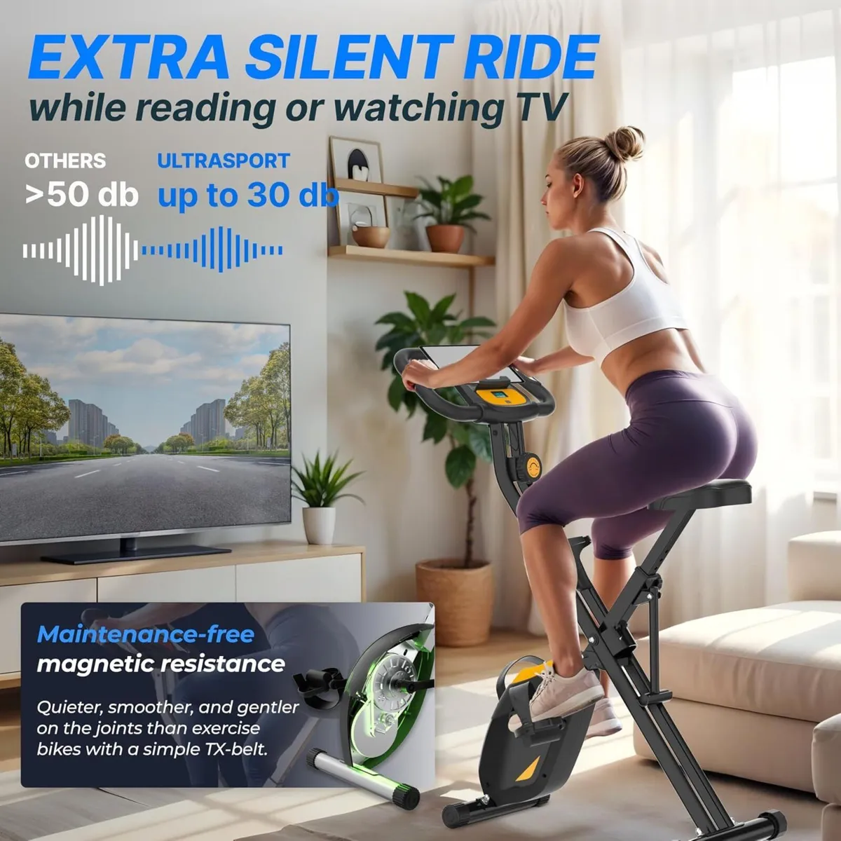 F-Bike Pro Folding Exercise Bike 331 Lbs Capacity - Image 4