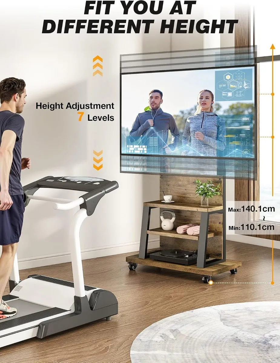 Mobile TV Stand Cabinet for 32-75 Inch Height - Image 2