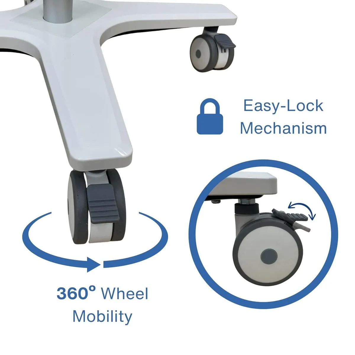 Mobile Cart Stand with Storage Tray Rolling - Image 3