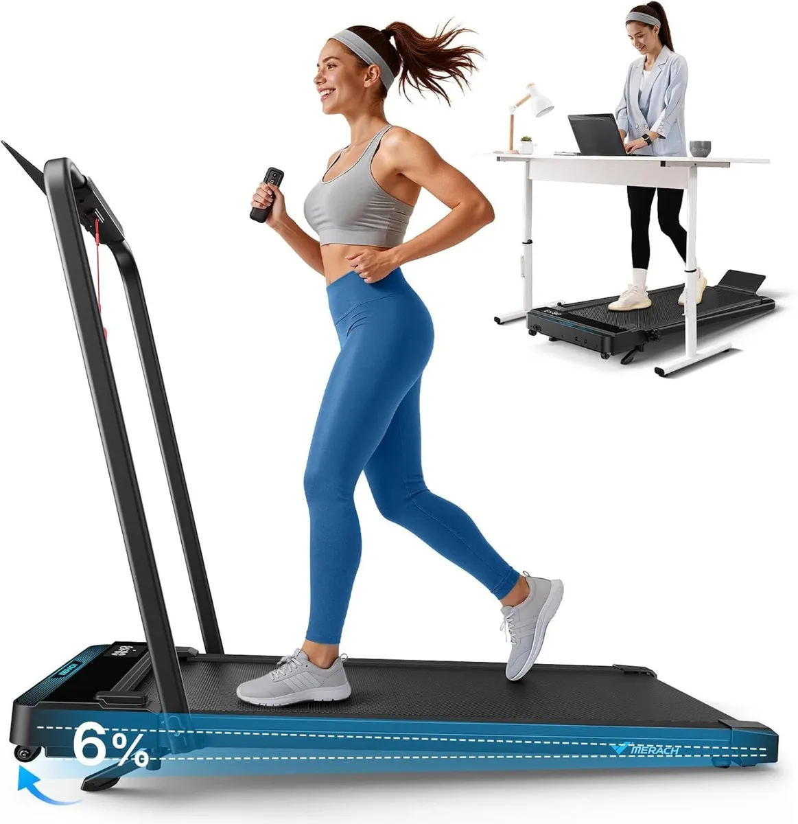 Walking Pad Treadmill with 6 - Image 1