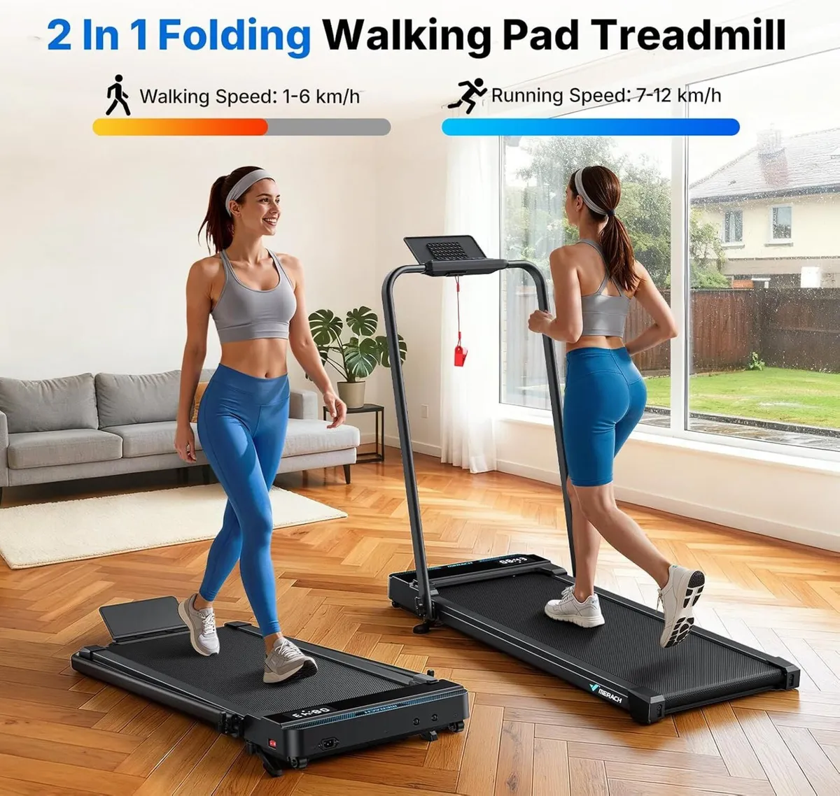 Walking Pad Treadmill with 6 - Image 2