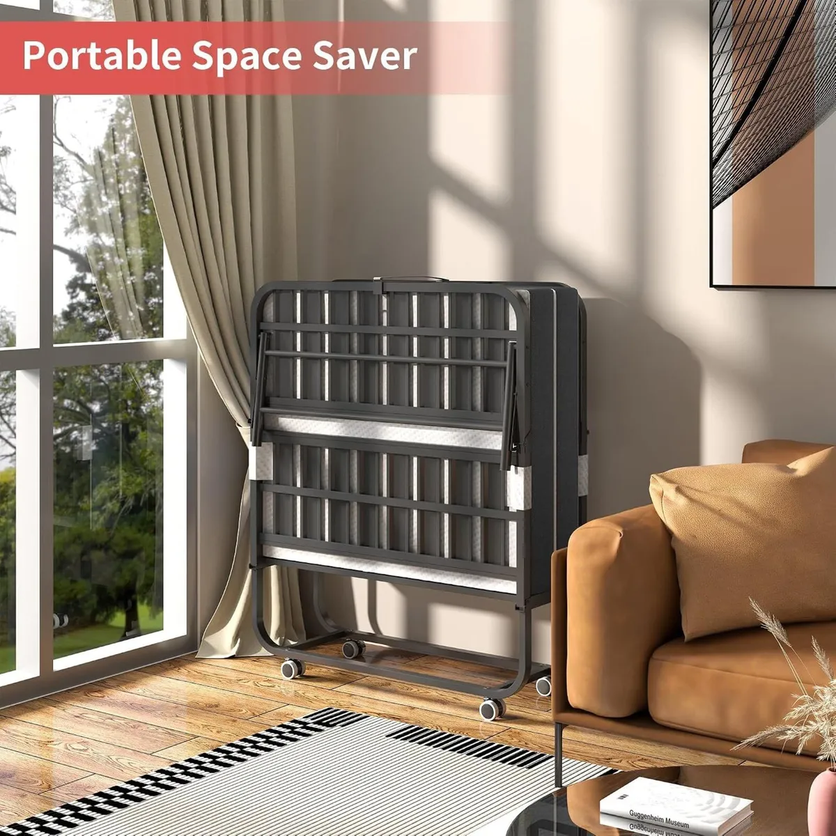 Folding Bed with Mattress for Adults Portable Roll - Image 2