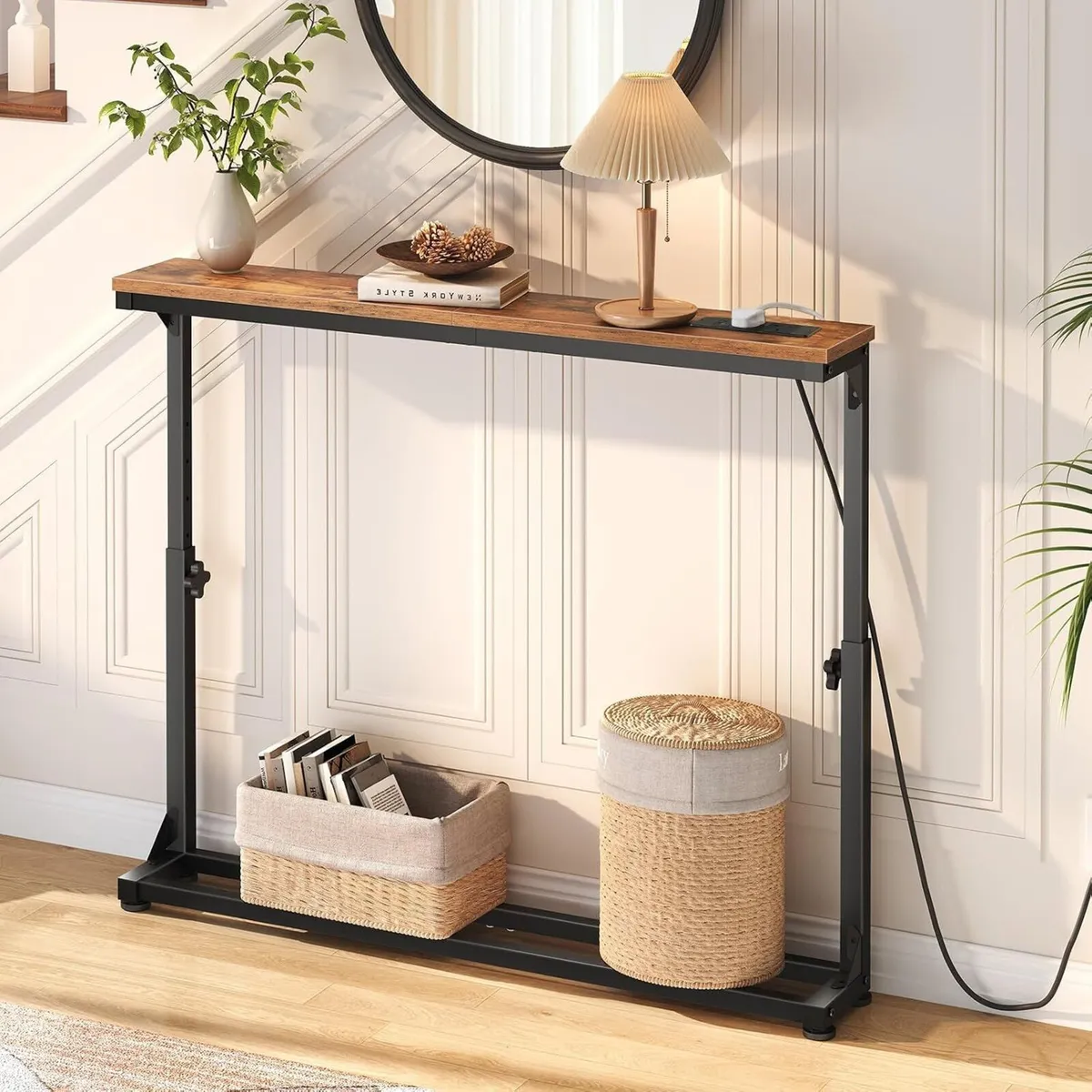 Slim Console Table with Adjustable Height Behind - Image 4