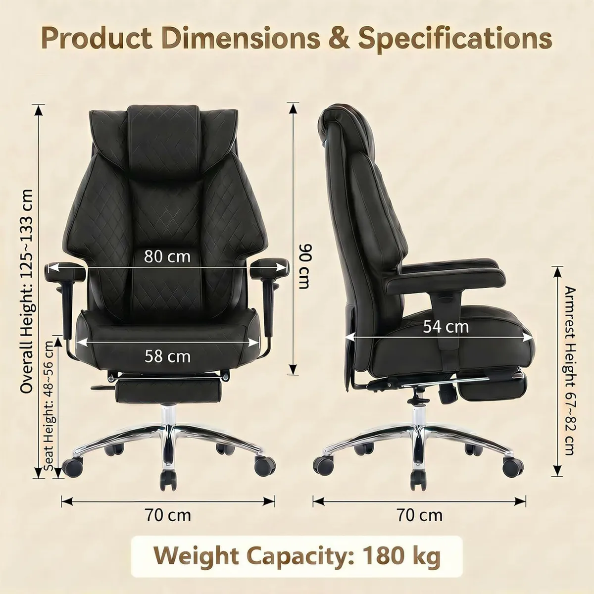 Executive Office Chair 400lbs 180KG - Image 2
