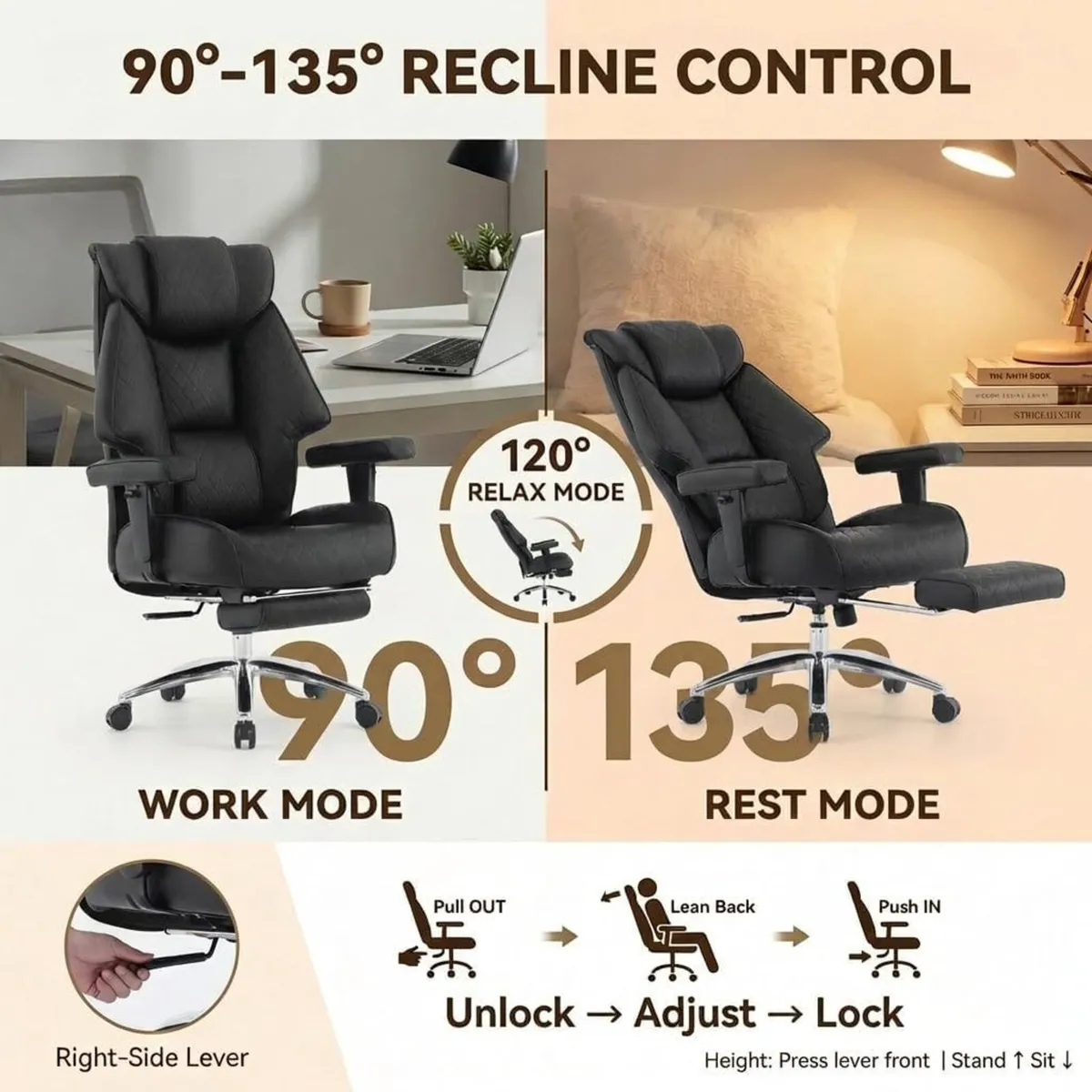 Executive Office Chair 400lbs 180KG - Image 3