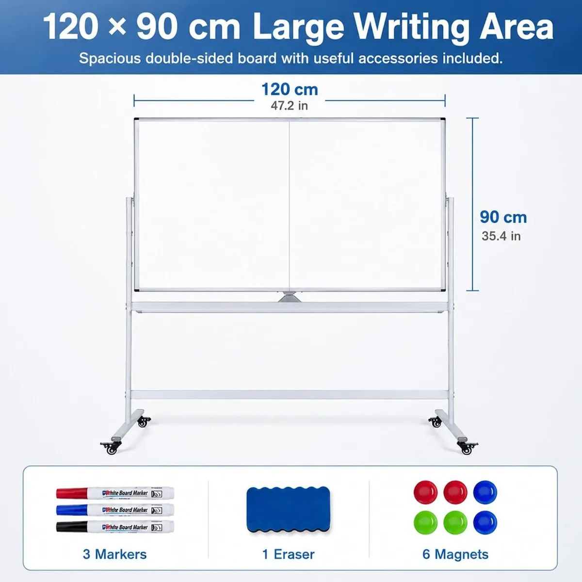 Double Sided Whiteboard with Stand - Image 2