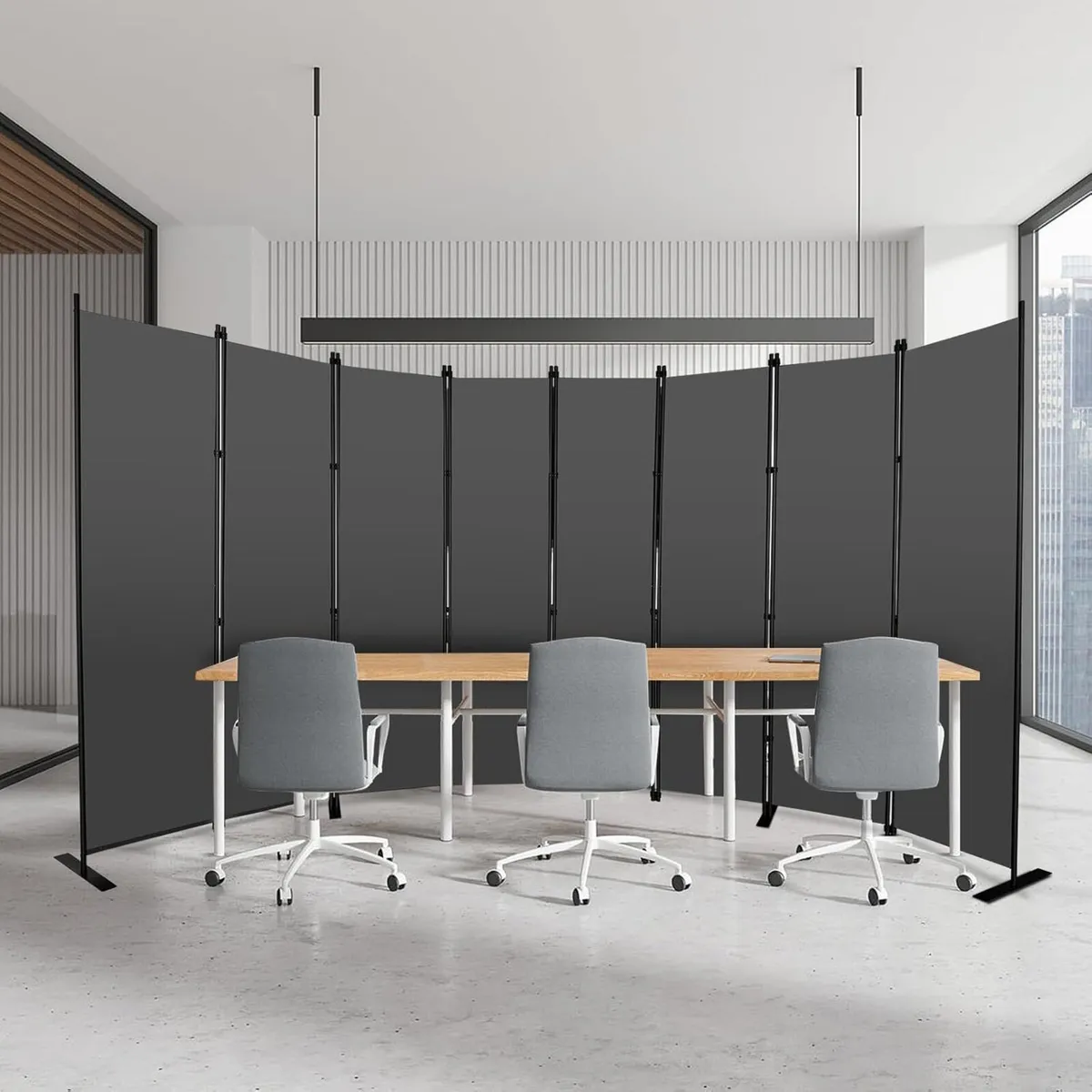 8-Panel Indoor Room Divider Folding Privacy - Image 2