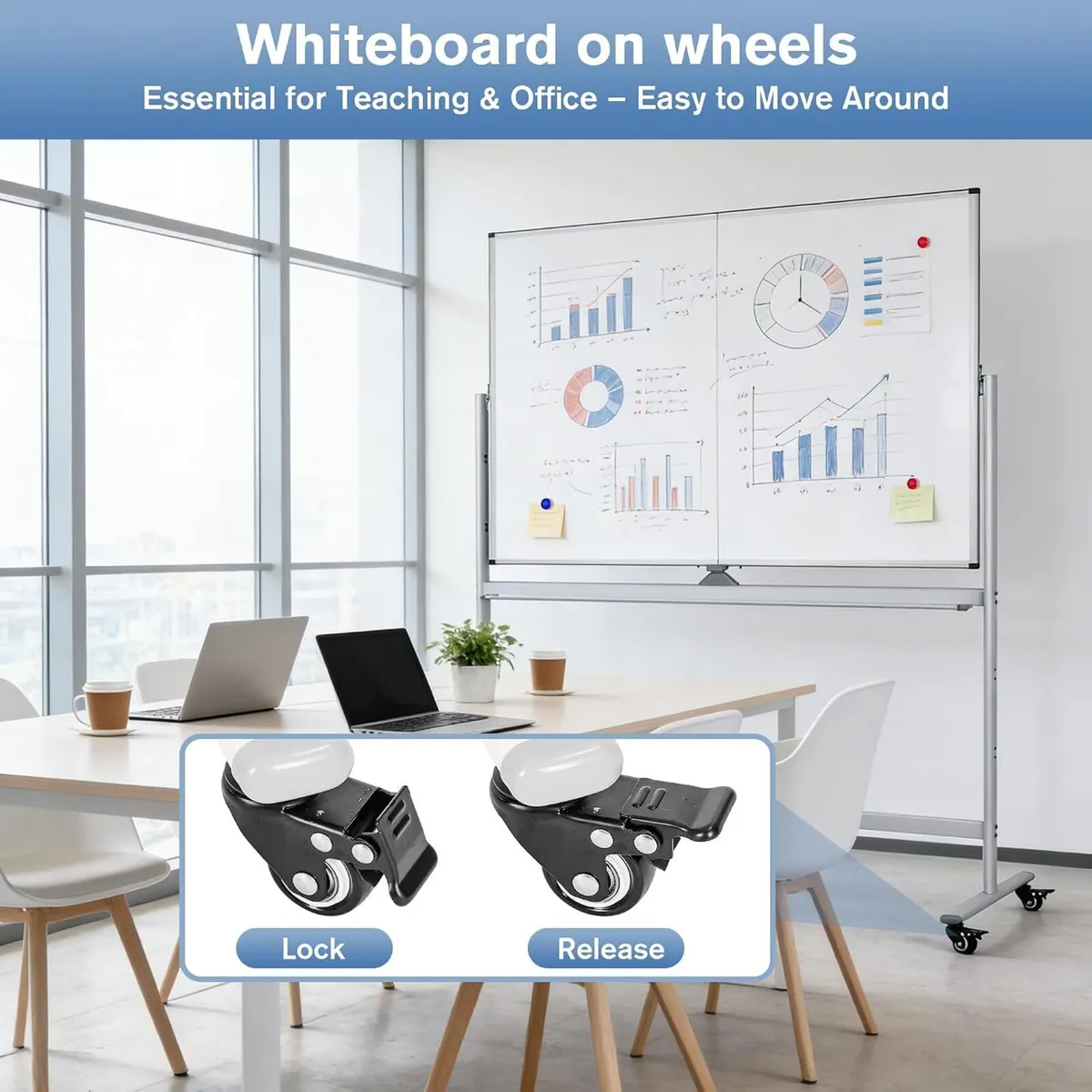 Double Sided Whiteboard with Stand - Image 3