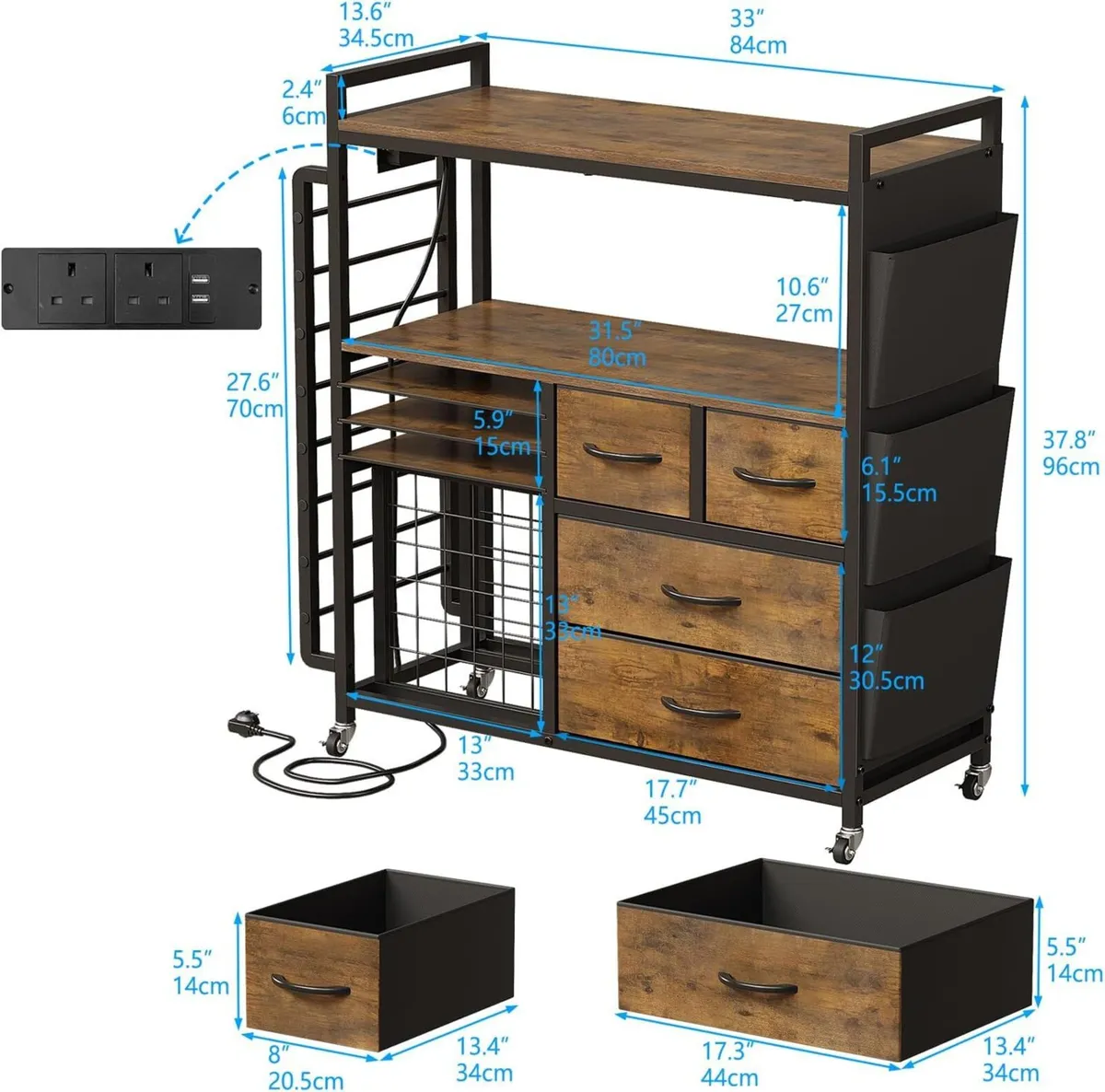 Large Craft Storage Rolling Cart for Cricut - Image 3