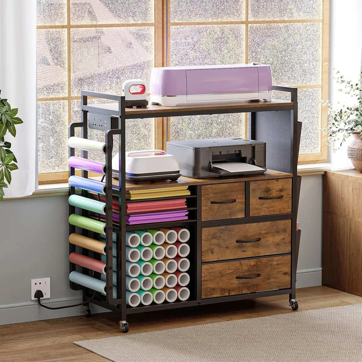 Large Craft Storage Rolling Cart for Cricut - Image 4