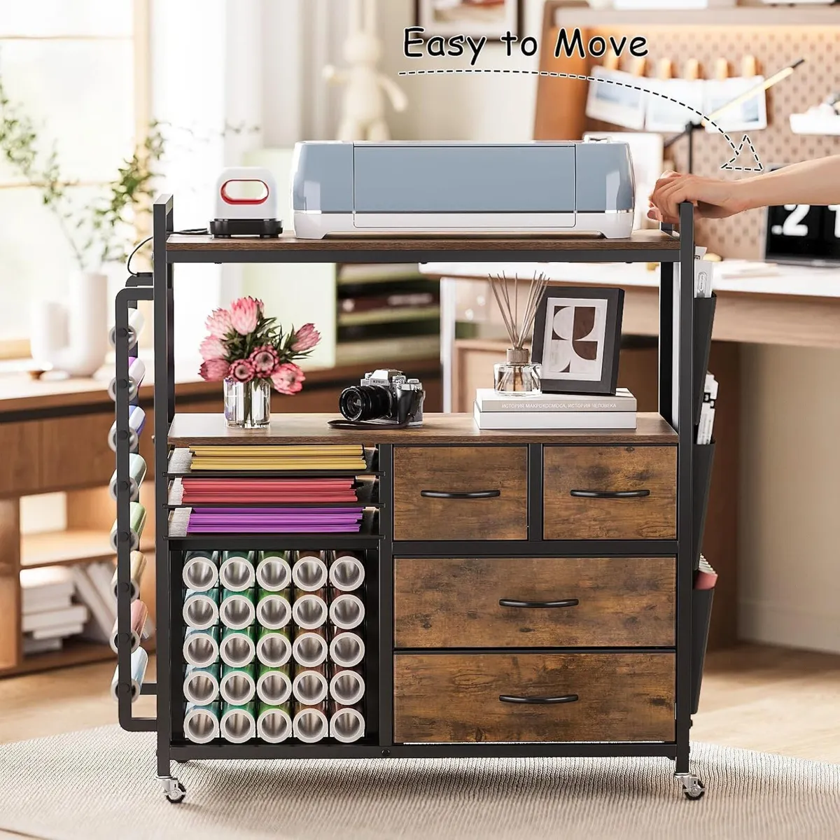 Large Craft Storage Rolling Cart for Cricut - Image 2
