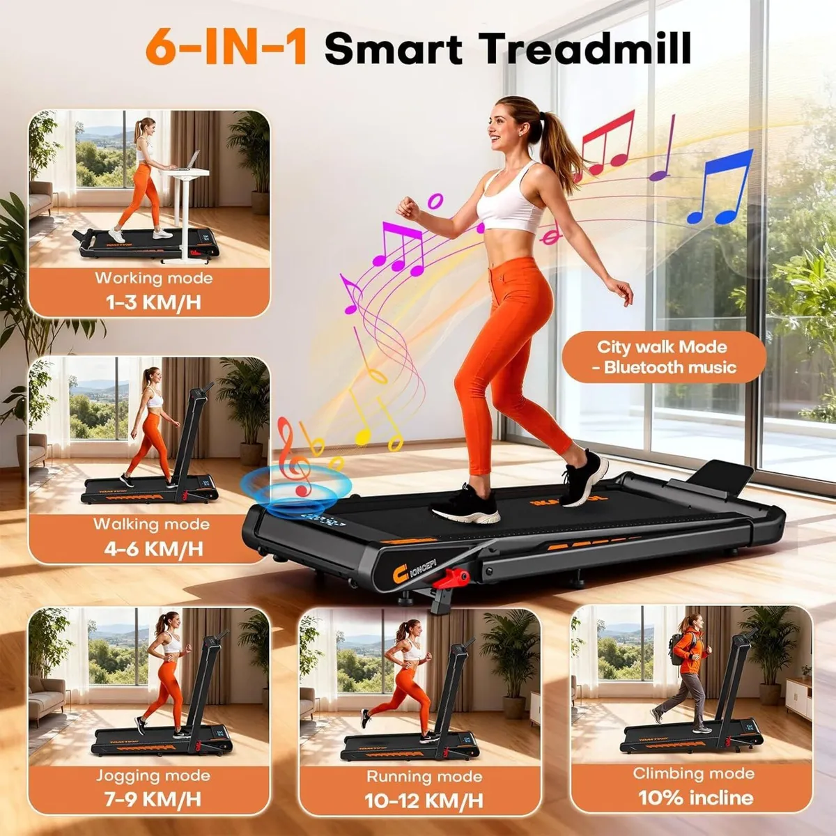 Walking Pad Treadmill with Speaker 6-In-1 Under - Image 2