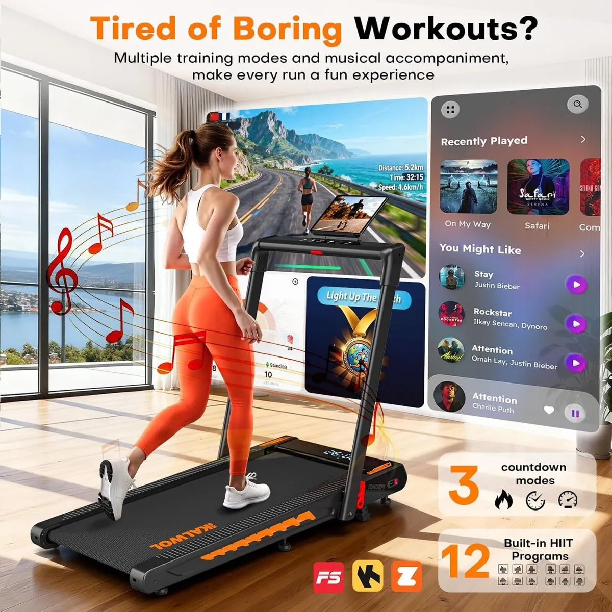 Walking Pad Treadmill with Speaker 6-In-1 Under - Image 3