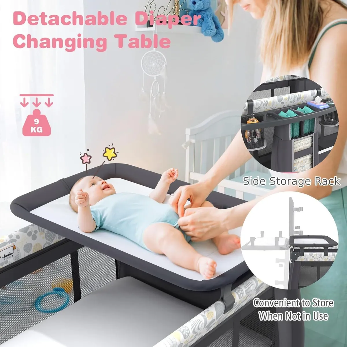 5 in 1 Folding Travel Cot Portable Baby - Image 4