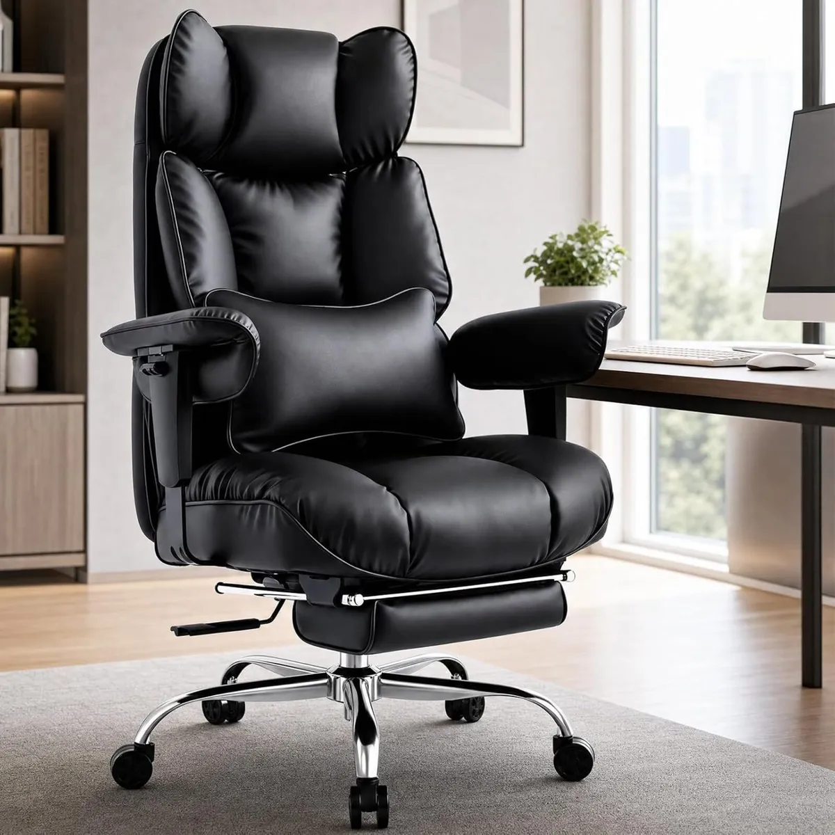 Office Chair with Footrest High Back Executive - Image 1