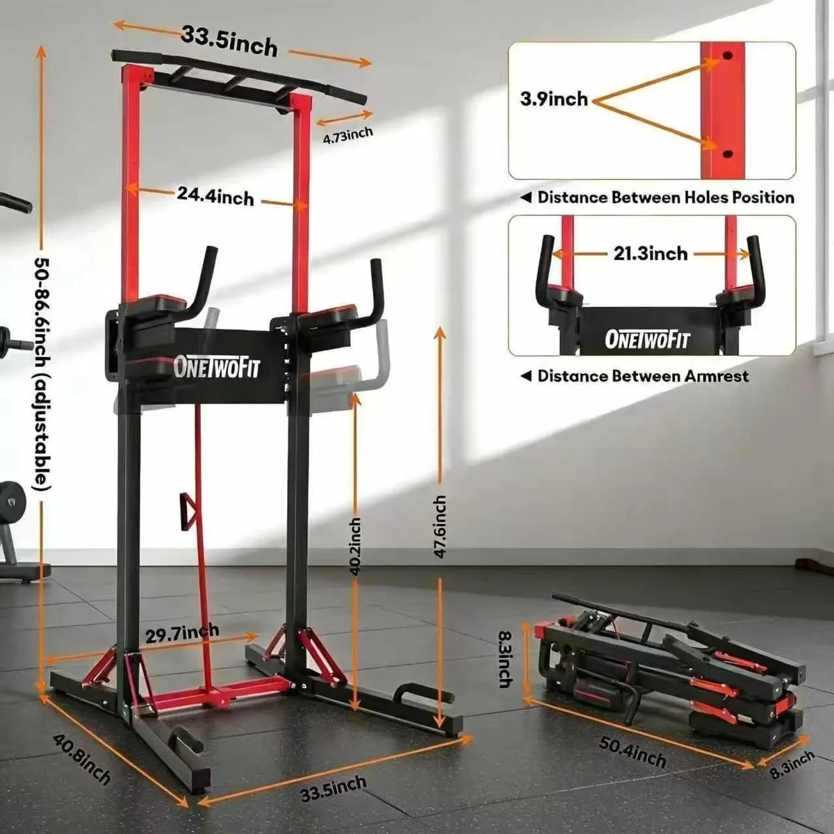 Power Tower Foldable Pull Up Bar Station Dip - Image 2