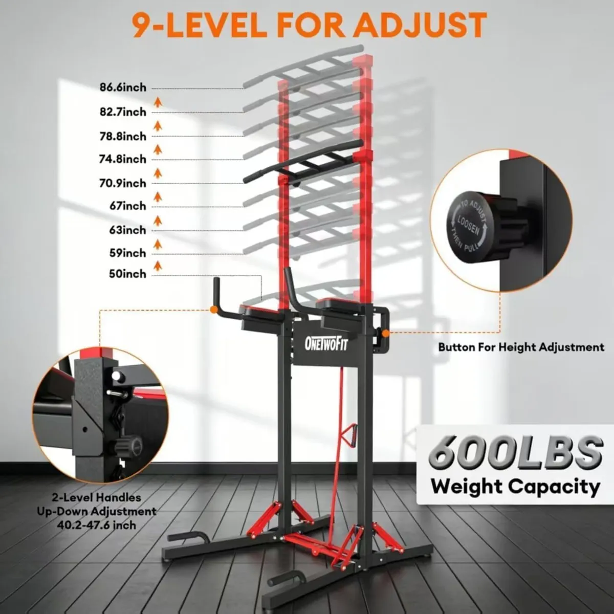 Power Tower Foldable Pull Up Bar Station Dip - Image 3