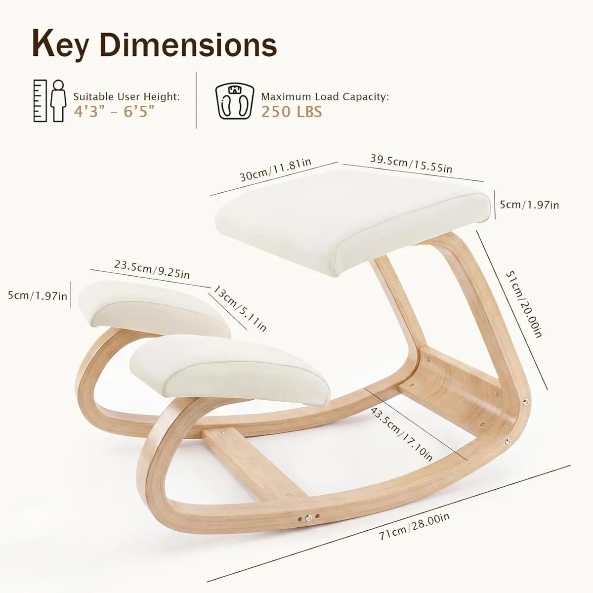 Ergonomic Kneeling Chair 250lb - Image 2
