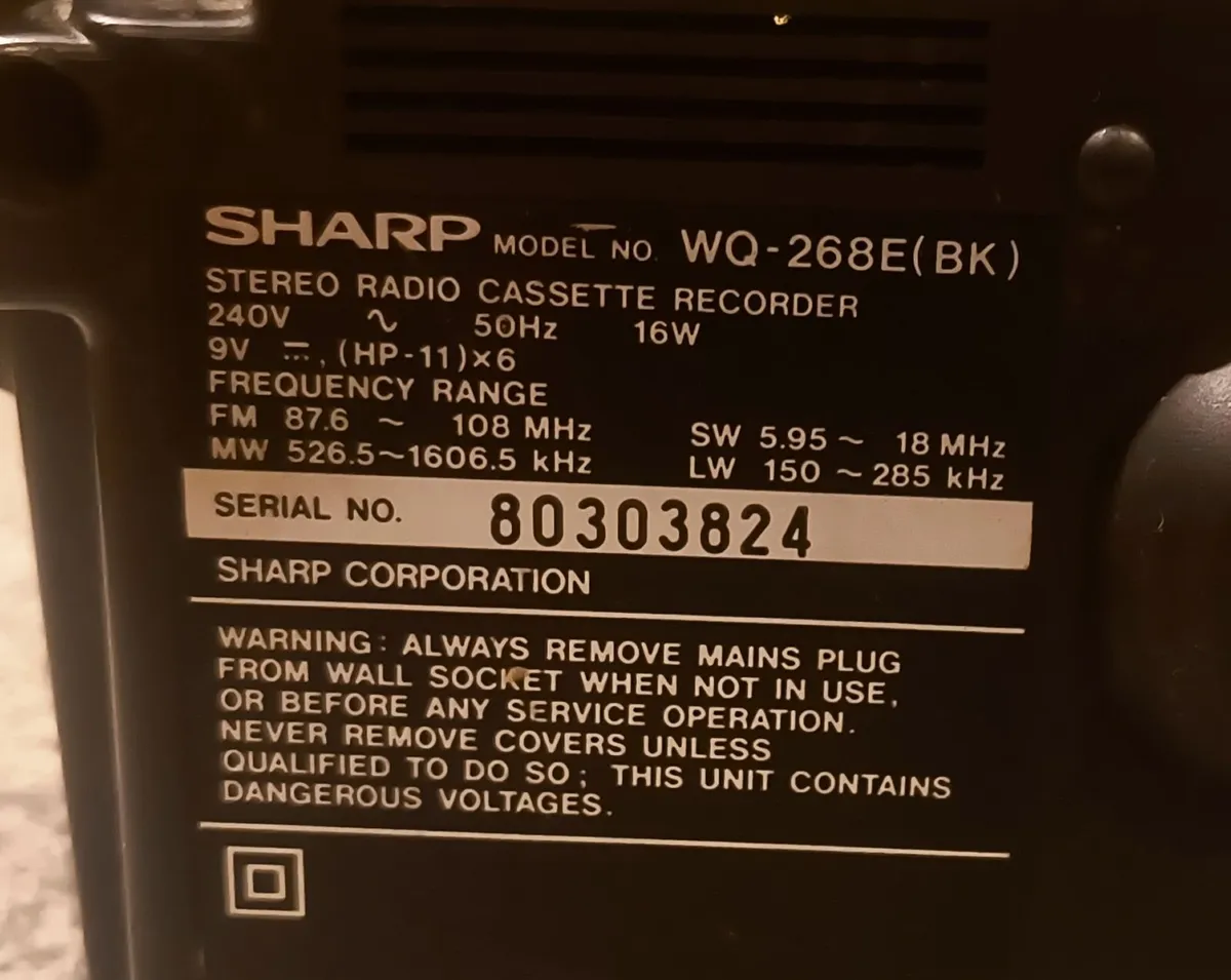 Stereo Radio Cassette Recorder Vintage Sharp - Image 2
