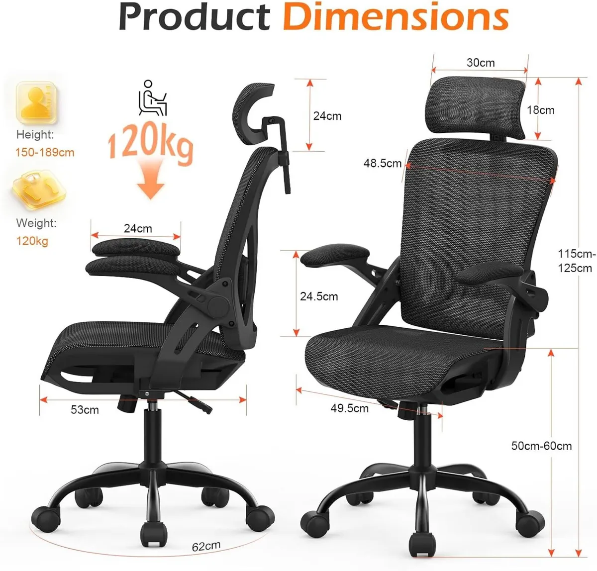 Office Chair Ergonomic Desk with Adjustable - Image 2