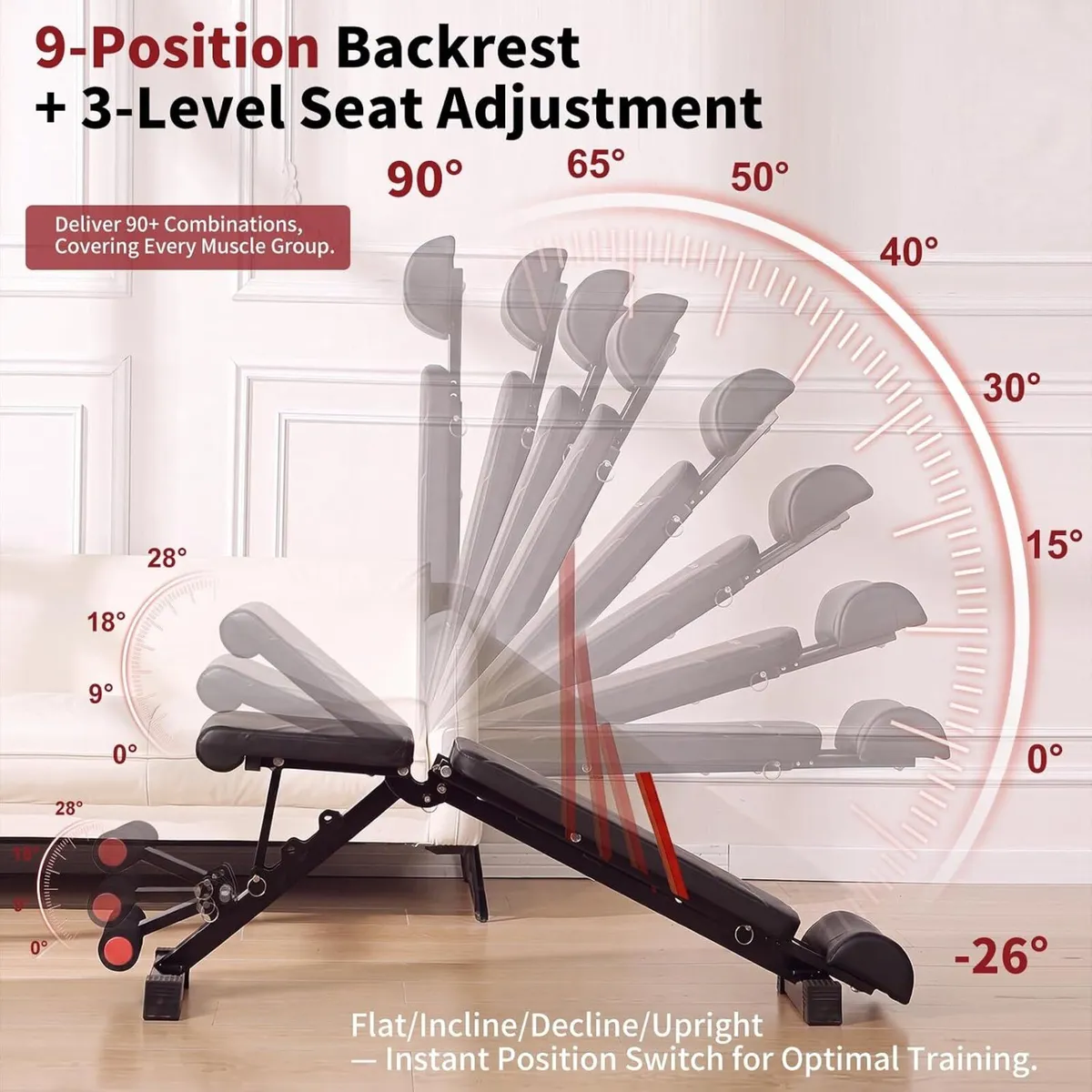 Adjustable Weight Bench for Home Gym 340KG - Image 4