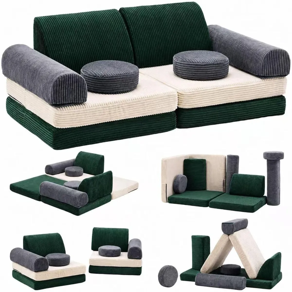 2 Seater Modular Kids Sofa Bed Chair - Image 1