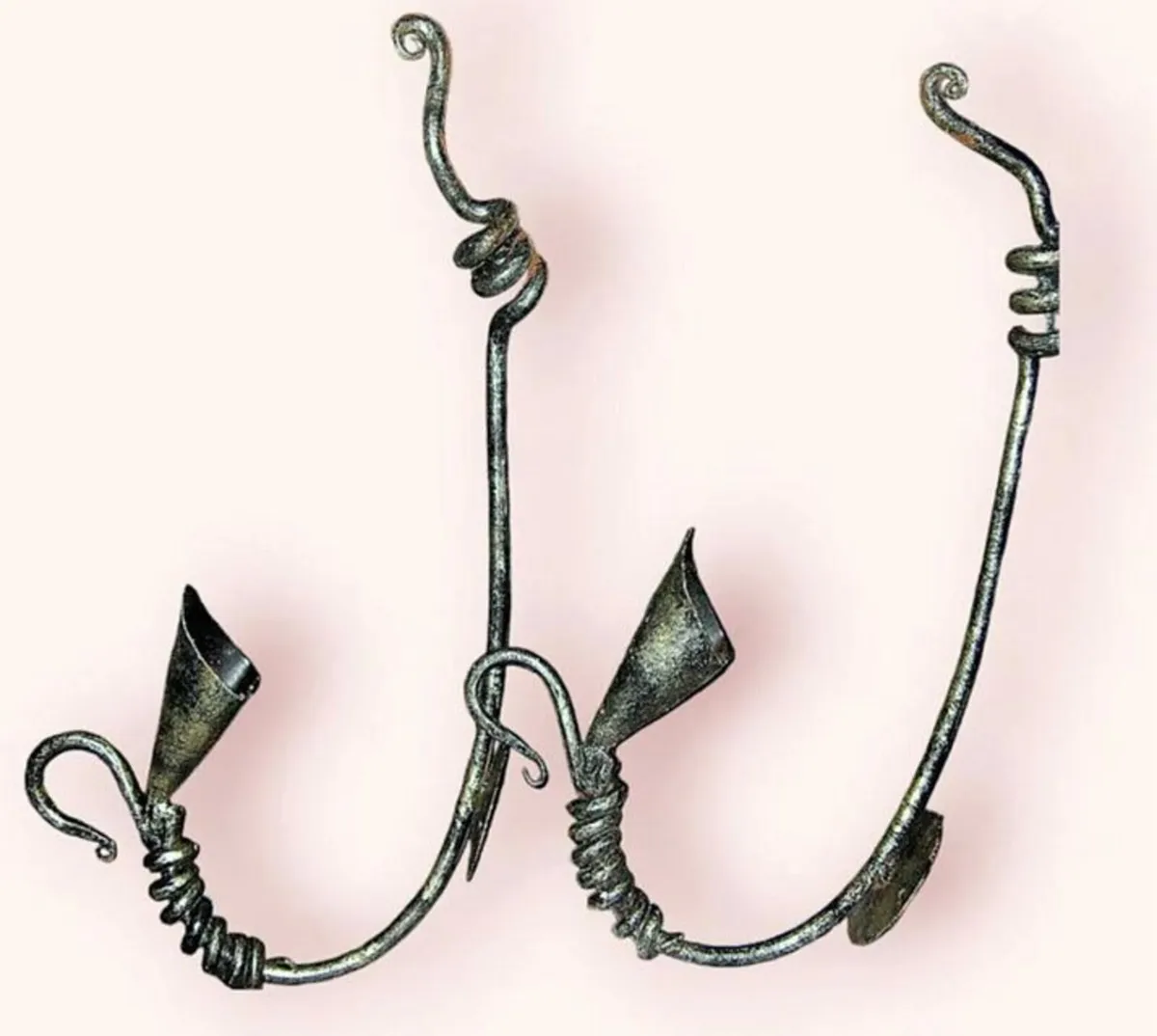Vintage Pair Wrought Iron Wall Candle Sconces - Image 4
